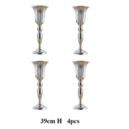 PEANDIM Luxury Silver Flower Vase Home Vase Desktop Craft Flower Arrangement Decoration Wedding Party Christmas Flower Rack