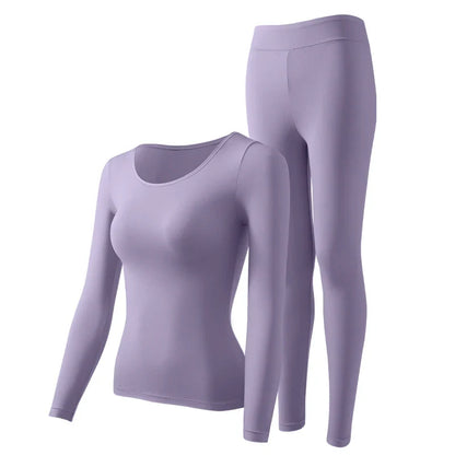 Chemises de soins de la peau à l'acide hyaluronique, appairage thermique d'hiver, sous-vêtements Ultra-fins à manches longues à haute élasticité, ensembles de couches de Base pour femmes