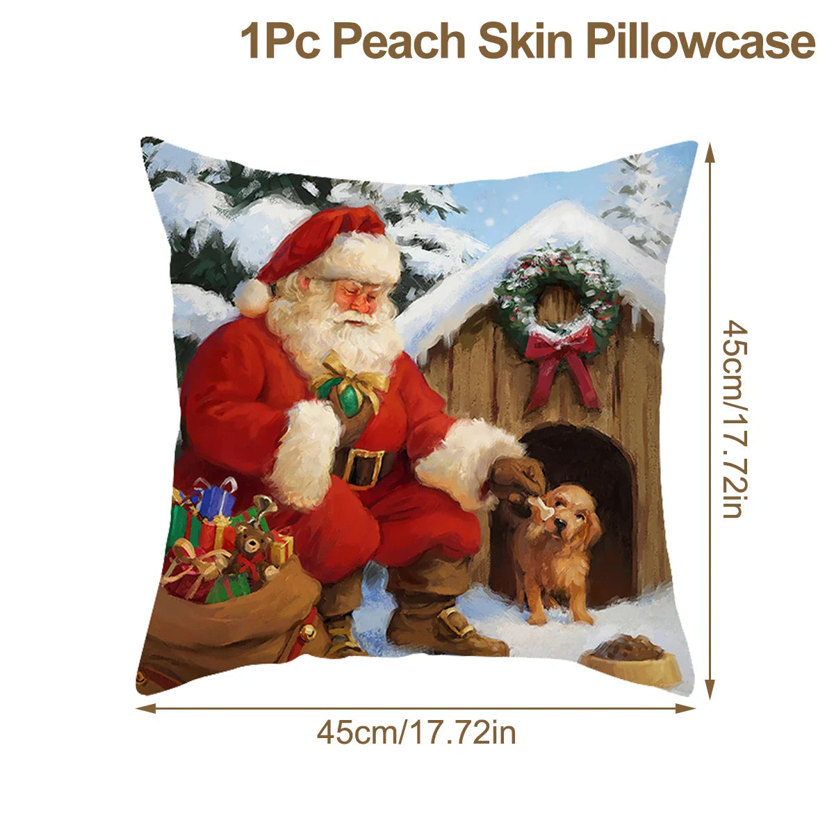 Housse de coussin de noël, père noël, décor de joyeux noël pour la maison, ornements de noël 2025, cadeaux de noël, nouvel an 2026