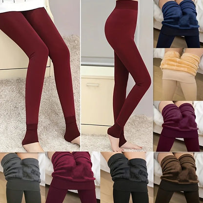 Collants confortables doublés de polaire pour femmes, Leggings chauds extensibles taille haute pour l'hiver, sous-vêtements thermiques épais et chauds