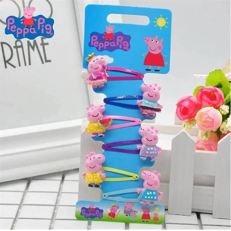 Épingles à cheveux Peppa Pig Corde à cheveux Enfants Kawaii Peppa Pig George Épingles à cheveux Corde à cheveux Pince Bb Filles Accessoires Peppa Pig Étudiants