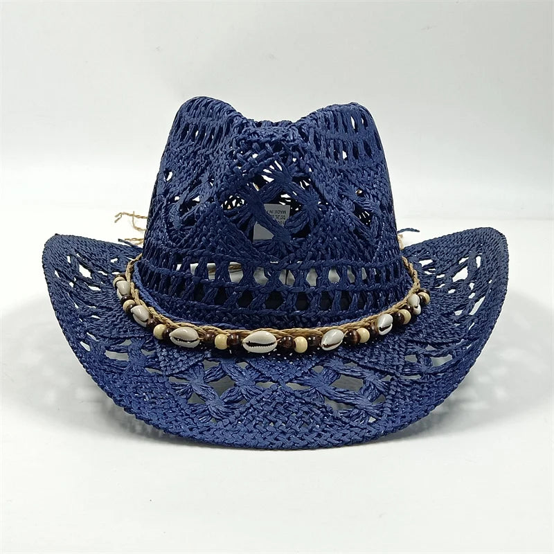 The latest Cowboy hat rose red retro straw hat 2023 new men's and women's jazz Cowboy hat straw hat sun hat summer hat sombrero