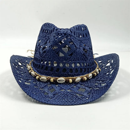 The latest Cowboy hat rose red retro straw hat 2023 new men's and women's jazz Cowboy hat straw hat sun hat summer hat sombrero