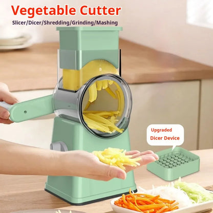 Premium Multi-Purpose Vegetable Chopper - Slices, grinds, chops and julienne fruits without much effort - Includes container,