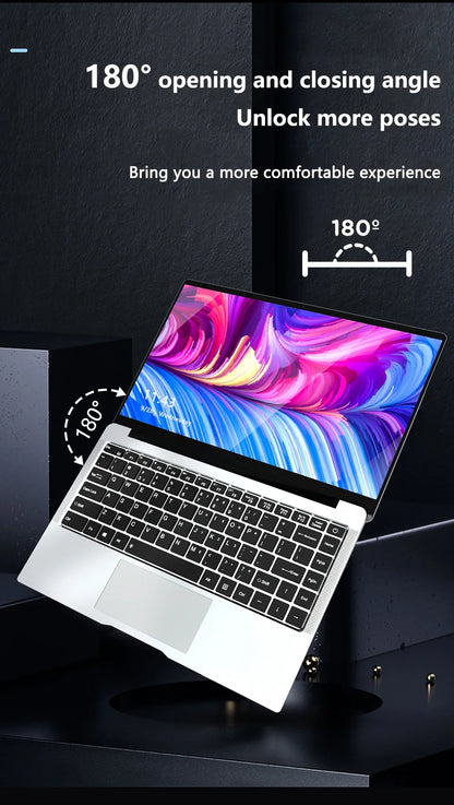 Kid 14.1-inch Intel Celeron N4000 Laptop with 128GB/256GB/512GB/1TB SSD Windows 11 Pro  Dual Core Portable Notebook for Students