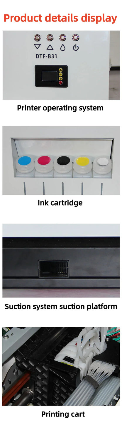 The white ink heat transfer printer is a micro-piezoelectric nozzle heat transfer printer that first colors and then white