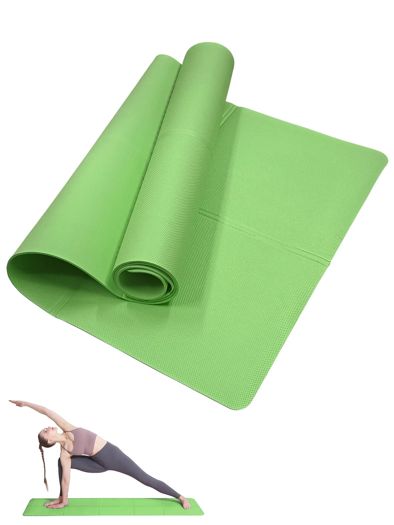 Tapis de Yoga Pilates Fitness 3/4/6mm d'Épaisseur Antidérapant Coussin de Yoga Tapis de Fitness de Voyage pour Femmes Entraînement au Sol à Domicile
