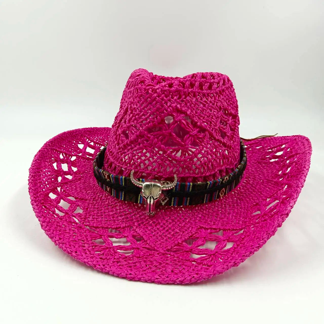 The latest Cowboy hat rose red retro straw hat 2023 new men's and women's jazz Cowboy hat straw hat sun hat summer hat sombrero