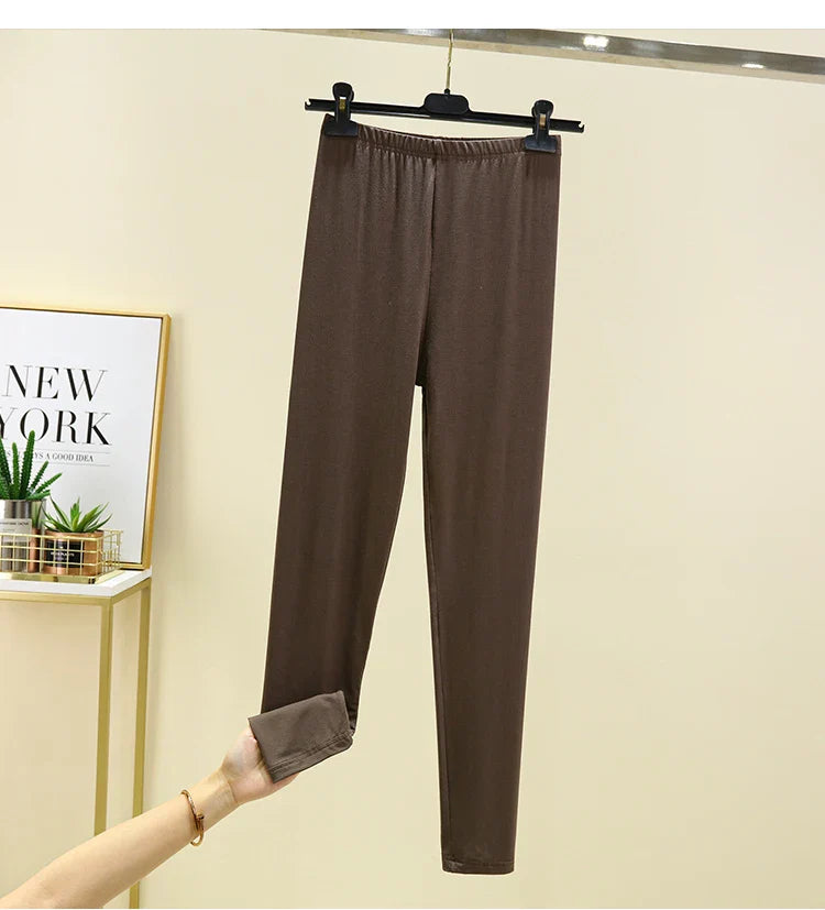 Leggings ajustés taille haute en modal, fins et élastiques, pour le printemps et l'automne, sous-vêtements, vêtements d'intérieur, pantalons longs grande taille