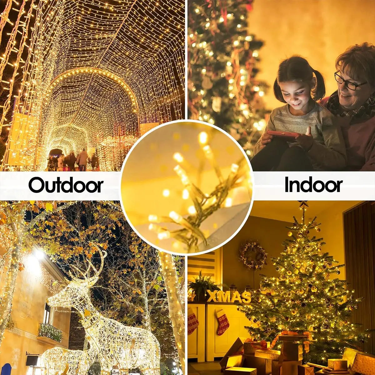 LED lumières de noël 5/10/20M 220V étanche fée lumières extérieur jardin arbre maison Halloween fête vacances décoration éclairage