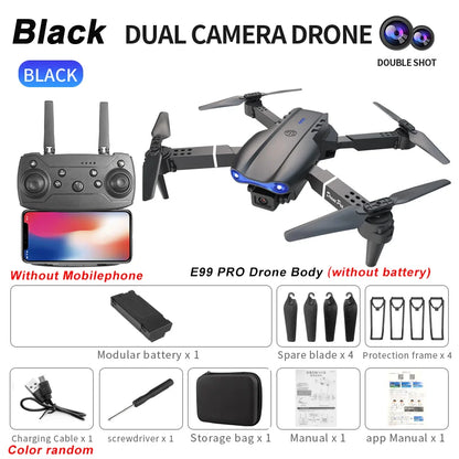 Drone RC E99Pro 4K avec caméra HD grand angle 2024 P, hélicoptère pliable, WIFI FPV, jouet cadeau recommandé, 1080
