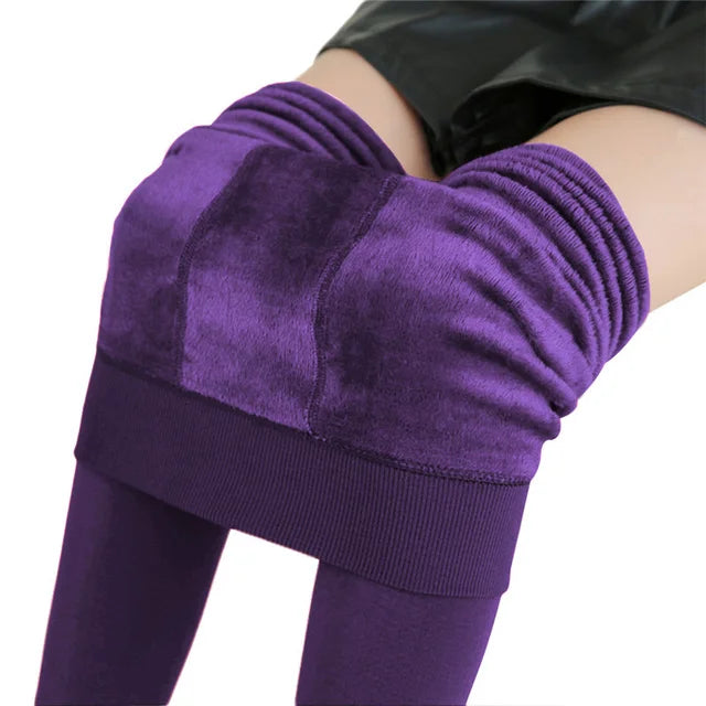 Legging taille haute élastique en velours pour femme, collant chaud, épais, en molleton, décontracté, résistant, slim, Sexy
