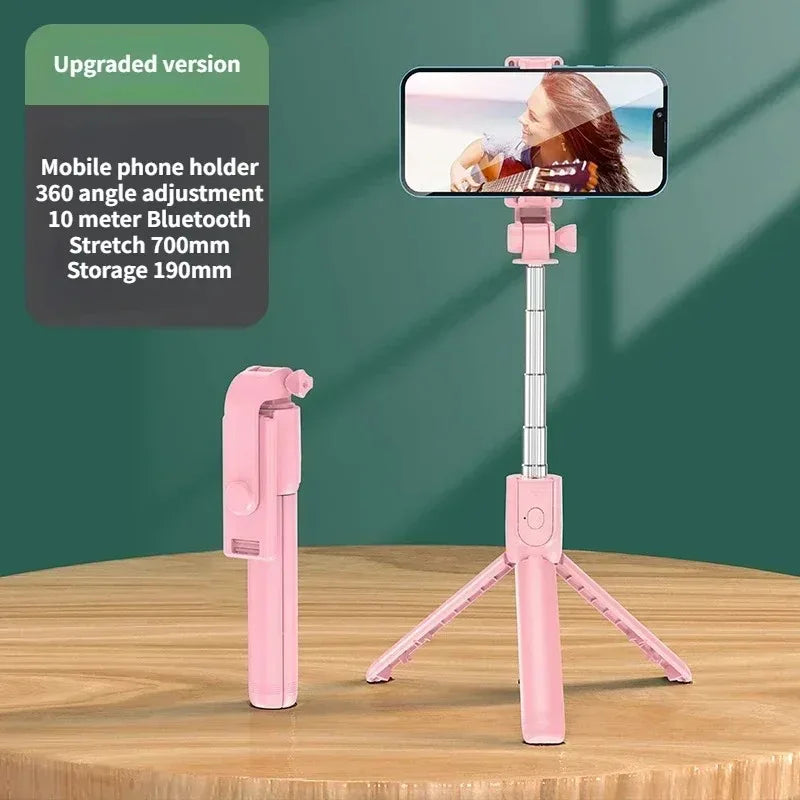 Trépied sans fil pour perche à Selfie, avec télécommande Bluetooth légère, extensible, pour iPhone, téléphone portable, Tiktok, Streaming en direct