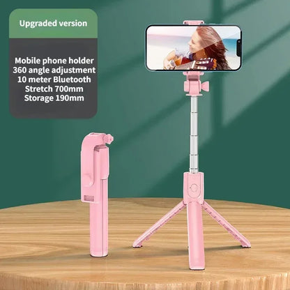 Trépied sans fil pour perche à Selfie, avec télécommande Bluetooth légère, extensible, pour iPhone, téléphone portable, Tiktok, Streaming en direct