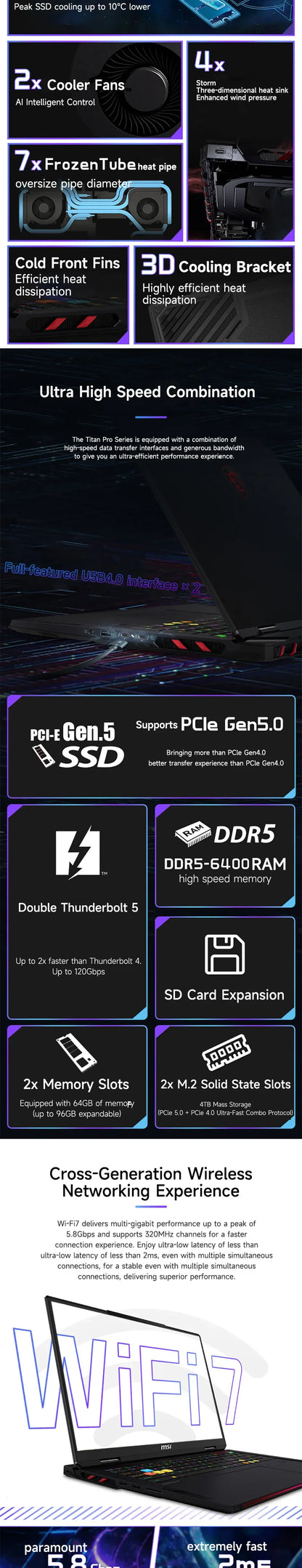 2025 MSI Raider A18 HX Gaming Laptop 18 Inch Mini LED 4K 120Hz UHD+ Screen Netbook AMD R9-9955HX3D 64GB 2TB RTX5080 Notebook PC