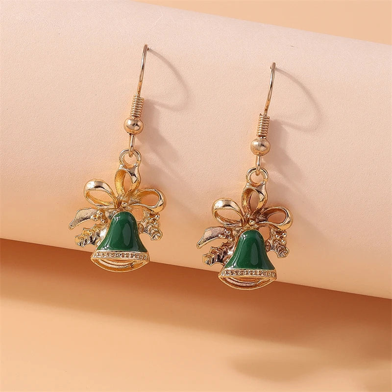 Fashion Merry Christmas Tree Deer Snowflake Santa Claus Drop Earrings for Women Girls New Year Party Festival Jewelry Gifts