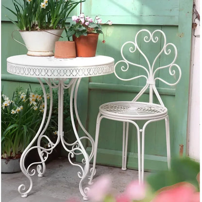 Table d'extérieur en fer européen, balcon de cour, table de terrasse, conception de dentelle, meubles de jardin, décoration de la maison, petite table basse