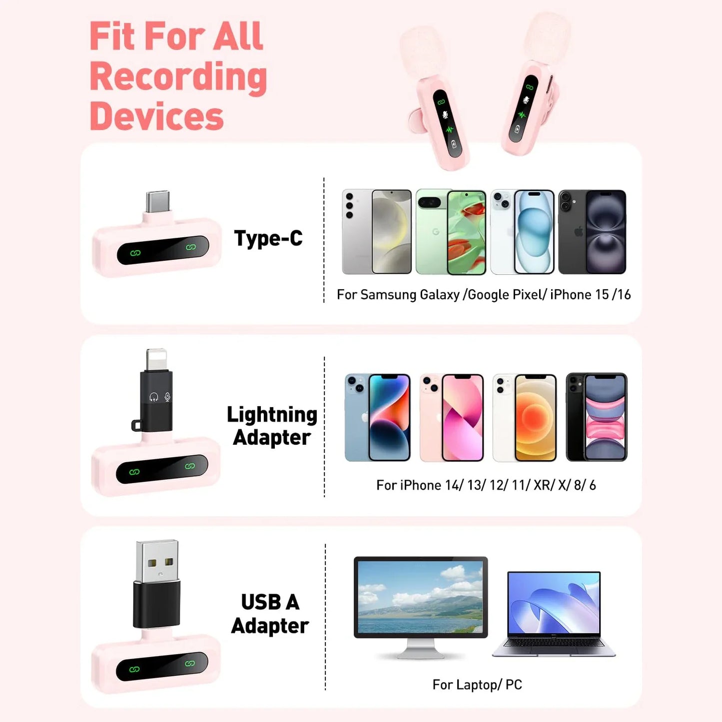 Microphone cravate sans fil pour iPhone, Android, PC : enregistrement audio-vidéo, suppression du bruit, micros cravates pour TikTok en direct, YouTube