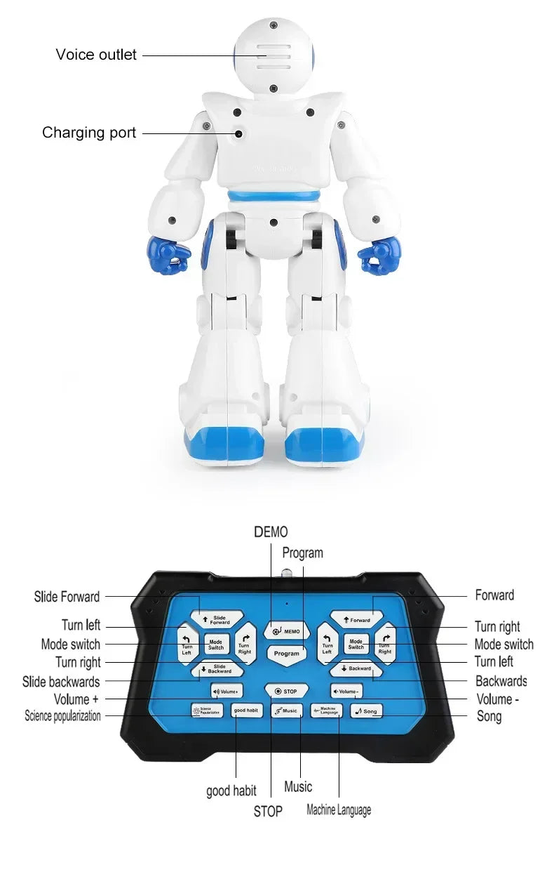 Jouet robot intelligent à détection de gestes et tactile : robot spatial télécommandé programmable