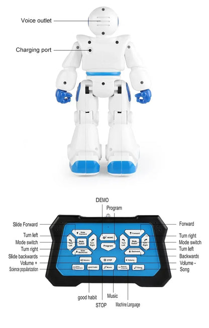 Jouet robot intelligent à détection de gestes et tactile : robot spatial télécommandé programmable