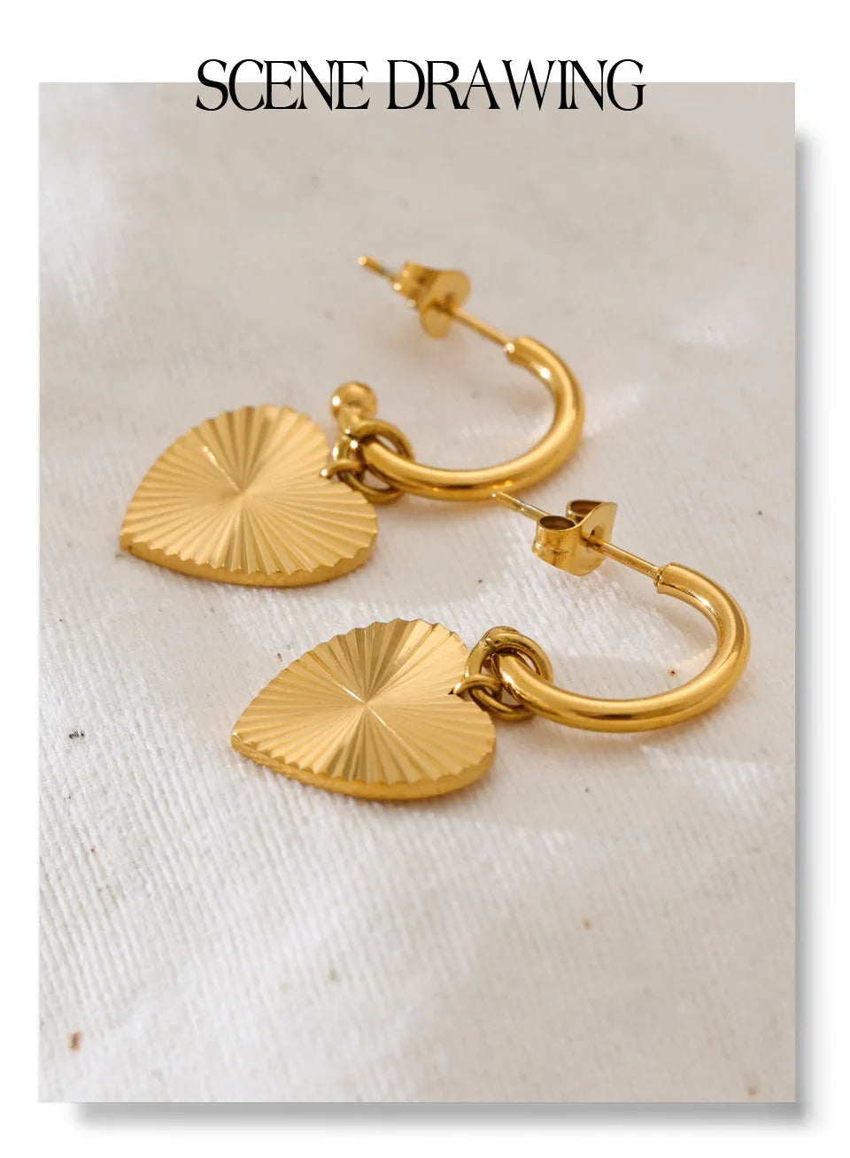 Yhpup – boucles d'oreilles pendantes en forme de cœur en acier inoxydable, pour toutes les Occasions, cadeau de saint-valentin, bijoux classiques antirouille