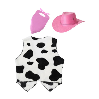 Costumes de Cowboy Western pour Enfants, Tenue de Cowboy pour Bol et Garçons, Chaps Pantalon avec Glaand Bandana Chapeau, Cowgirls fur s Up, ixd'Halloween