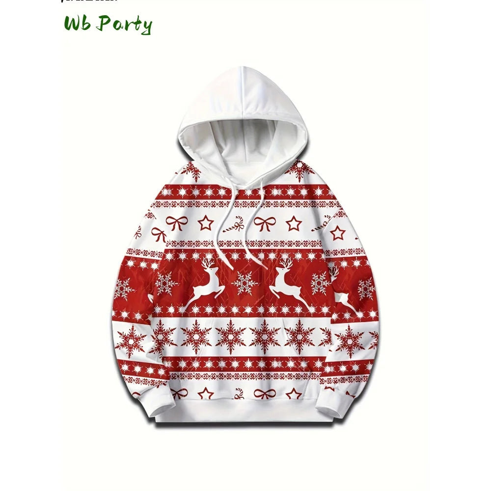 Pull à capuche de Noël 2025 pour homme, mode, imprimé 3D, sweat-shirt drôle Père Noël, graphique Harajuku, chemisier, vêtements pour homme