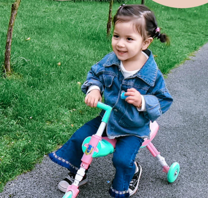 New liftable children's folding large mantis car three-wheeled scooter baby walker 1-6 years old yo-yo car