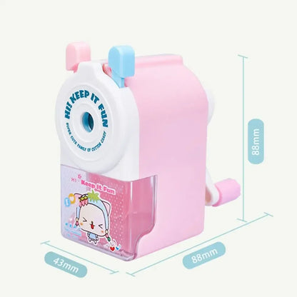 Cute Cartoon Animal Pencil Sharpener - Hand-Cranked Mechanical Tool, Anti-Sticking Lead, Auto-Lead Feed, Ideal School Supply & K