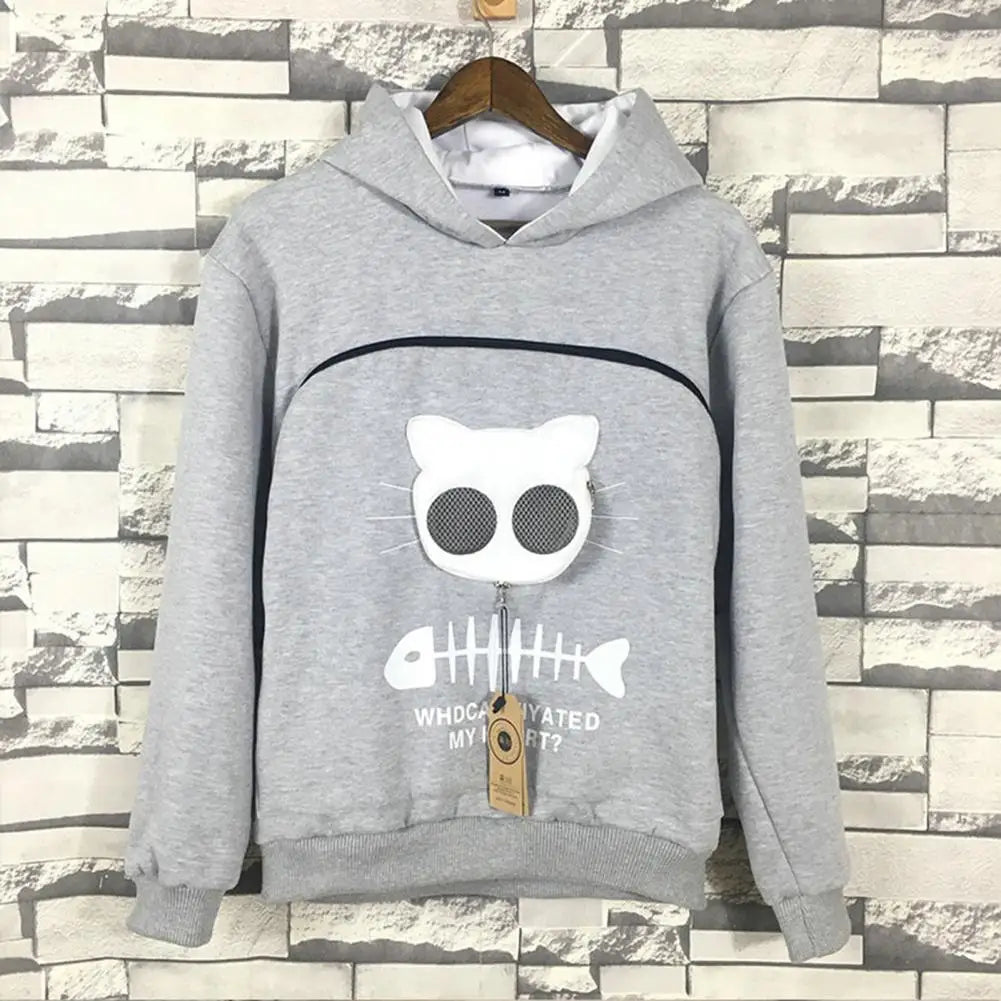 Hoodie Sweatshirt Cat Lovers Hoodie Kangaroo Dog Pet Paw Pullovers Cuddle Pouch Sweatshirt Pocket Animal Ear Hooded Dropshipping
