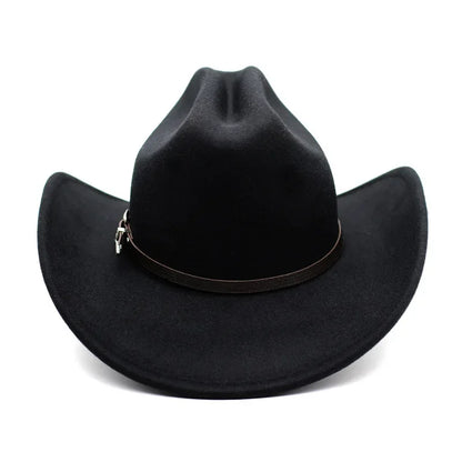 Chapeau de cowboy occidental vintage pour hommes, casquette de jazz de cowgirl avec cloche en cuir à large bord, chapeaux de Sombrero d'église pour homme