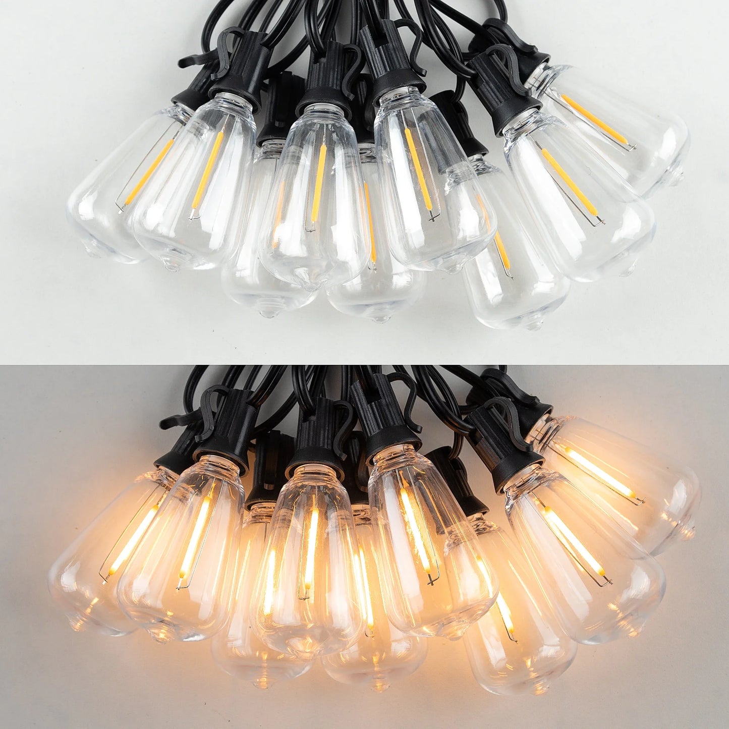Guirlande lumineuse d'extérieur ST38, connectable, incassable, étanche, ampoule LED en plastique, variable, décoration de jardin, Patio, lumière féerique
