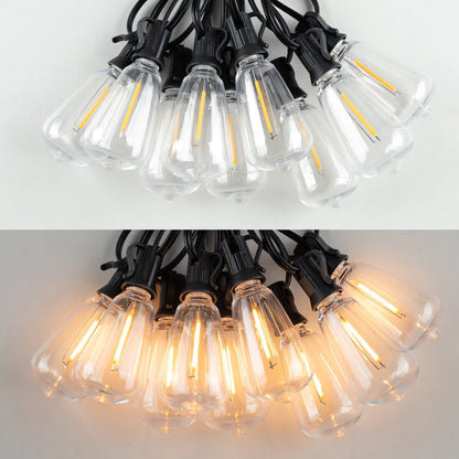 Guirlande lumineuse d'extérieur ST38, connectable, incassable, étanche, ampoule LED en plastique, variable, décoration de jardin, Patio, lumière féerique