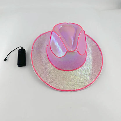 Chapeau de Cowboy nacré, Costume de danse, casquette de Cowgirl scintillante, pour boîte de nuit néon, nouvel arrivage