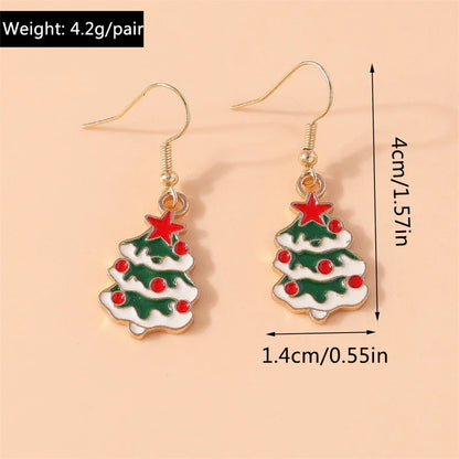 Fashion Merry Christmas Tree Deer Snowflake Santa Claus Drop Earrings for Women Girls New Year Party Festival Jewelry Gifts
