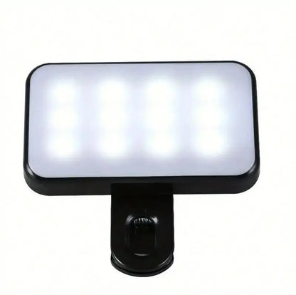Lumière de remplissage pour selfie – Mini LED à clipser, rechargeable, 3 modes de couleur et luminosité réglable pour téléphones et ordinateurs