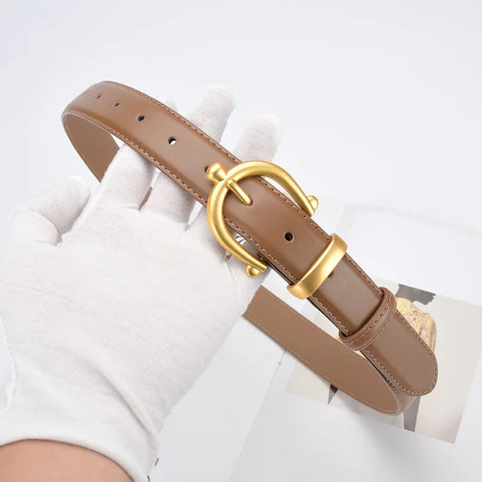 Ceinture en cuir de vache pour femmes, mode décontractée, manteau de luxe de styliste, décoration de chemise, ceinture gothique rétro pour femmes