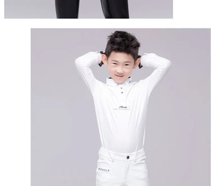 Equestrian Children's Spring and Autumn Summer Competition Short sleeved Long sleeved T-shirt