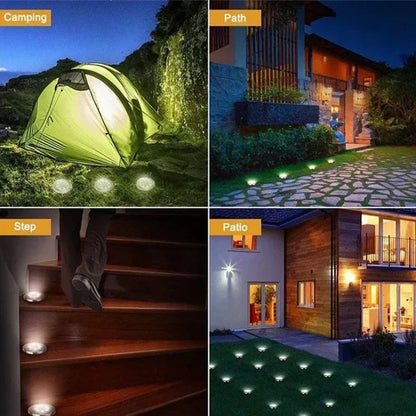 1/4/8 pièces lumières solaires extérieures 8/20LED s disque lampe souterraine projecteur enterré lumière solaire pour la maison jardin pelouse cour décoration