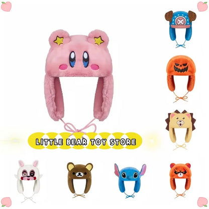 New Hot Winter Kuromi Spider Man Stitch Violent Bear Cartoon Hat Popular Man Women Cute Warm Ears Protection Hat New Year Gifts