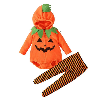 3-24M pumpkin Cosplay Baby Girls Boys Halloween Costume Sets Long Sleeve Cosplay jumpsuit for boys Carnival Party Clothes
