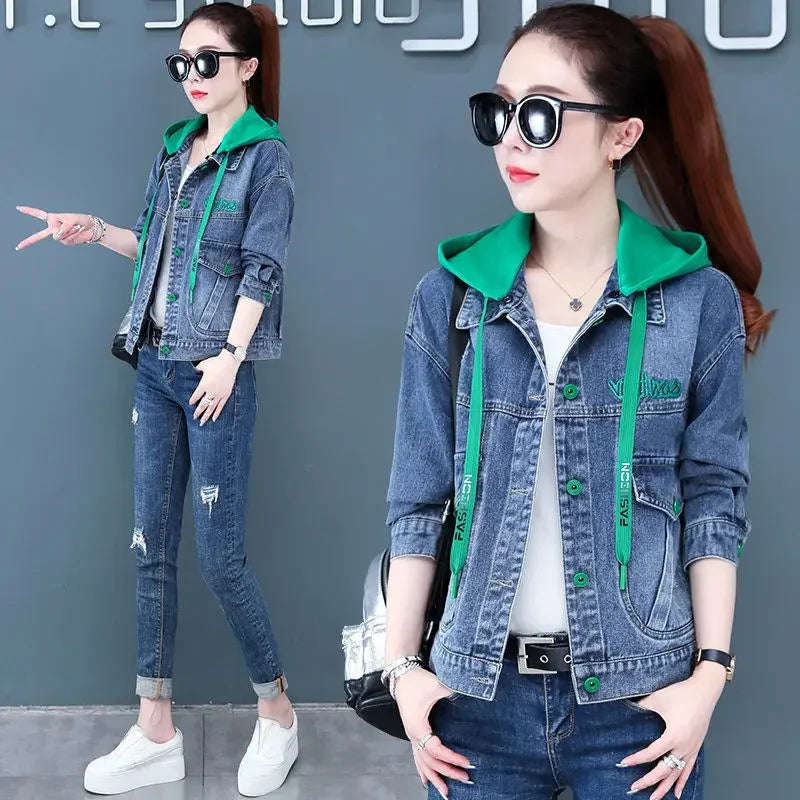Cowboy Coat Woman Plain Crop Short Casual Small Denim Jacket for Women Deals Original Cowgirl Clothing 2025 Fashion Trend Models