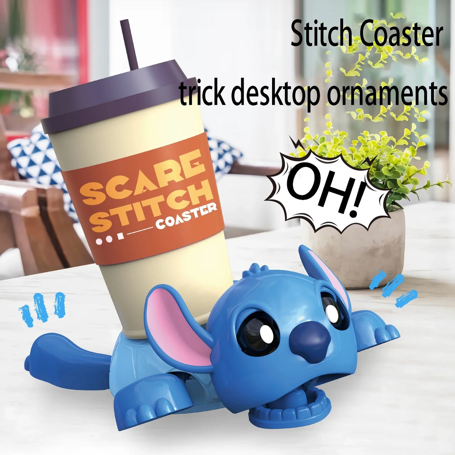 Stitch Turtle Coaster Set Pop Up Eyes Stretchy Limbs Heat Resistant Silicone Mat Non Slip Design Tea Coffee Lovers Birthday