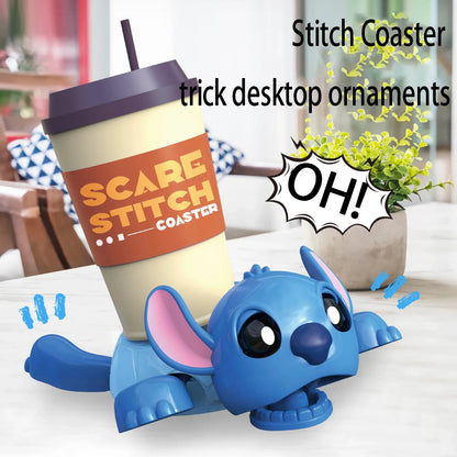 Stitch Turtle Coaster Set Pop Up Eyes Stretchy Limbs Heat Resistant Silicone Mat Non Slip Design Tea Coffee Lovers Birthday