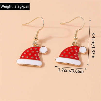 Fashion Merry Christmas Tree Deer Snowflake Santa Claus Drop Earrings for Women Girls New Year Party Festival Jewelry Gifts