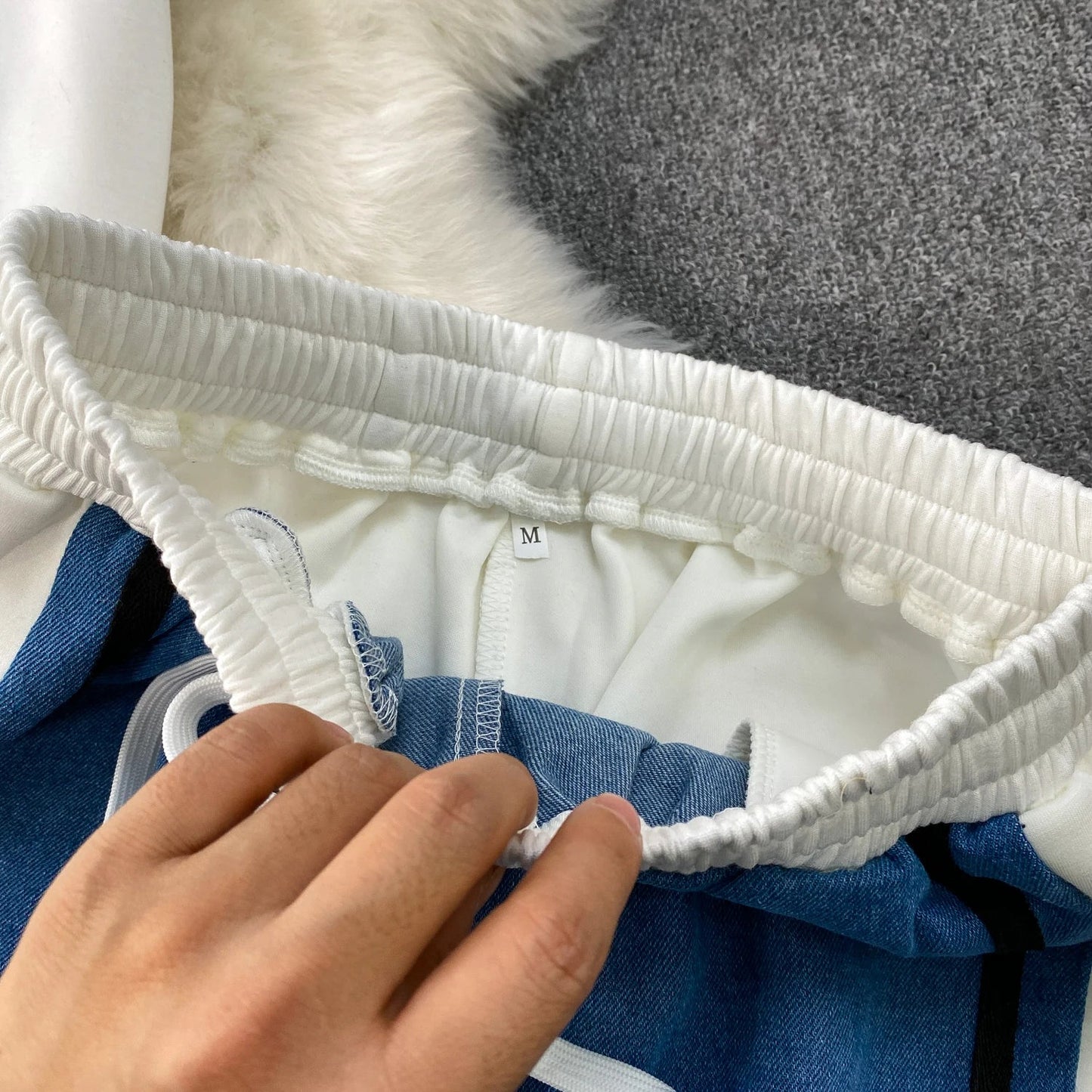 Cowboy patchwork hooded jacket fashionable sports suit women's summer 2025 new two-piece set popular age reducing pants