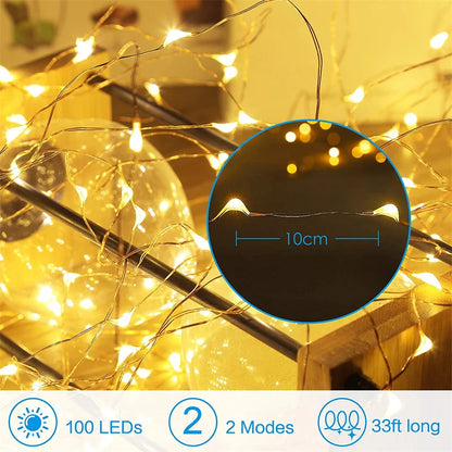 Guirxiété lumineuse LED dégradée USB, fil de cuivre, 20m, 200LED, guirxiété de lampe extérieure de vacances, arbre de Noël, décoration de fête de mariage