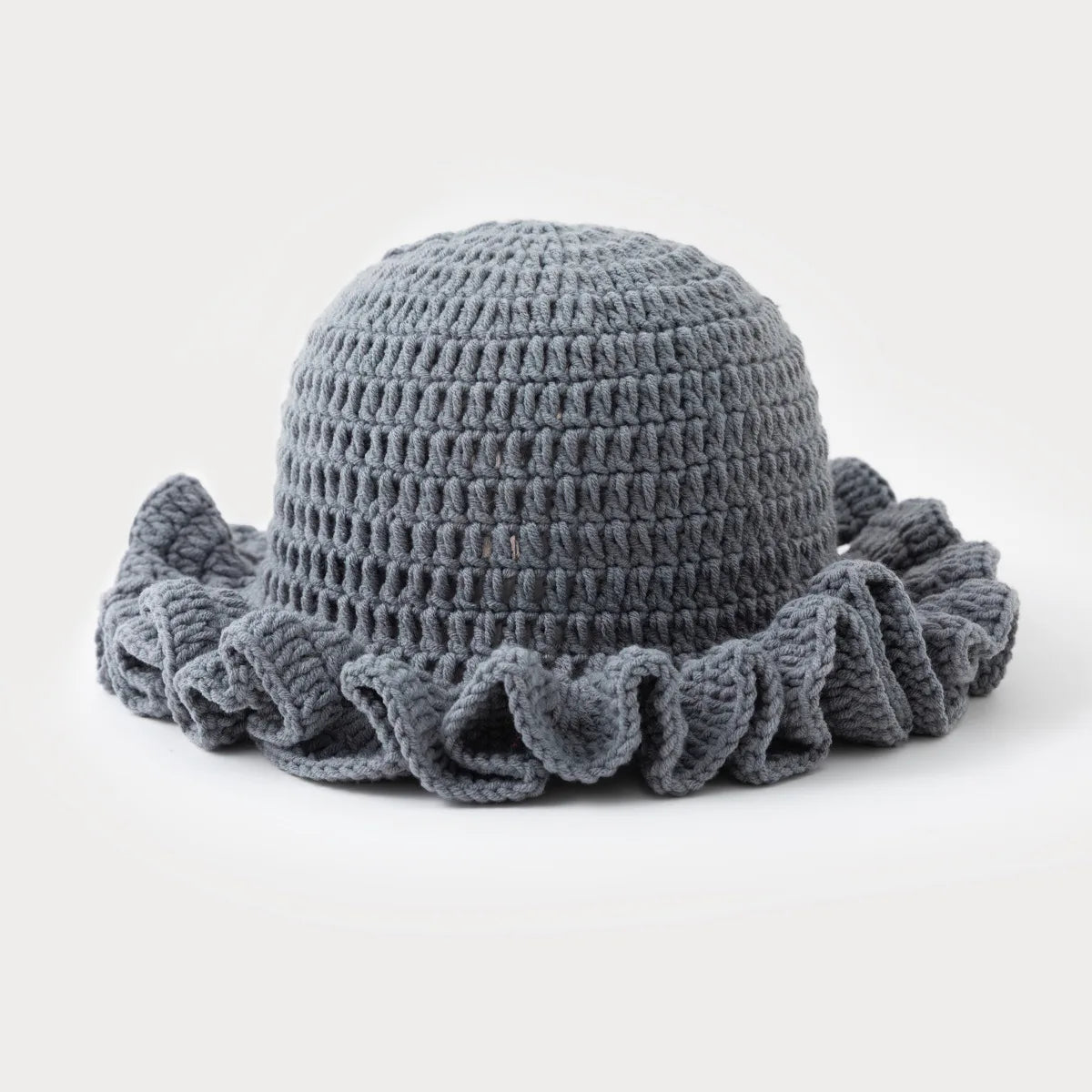 Chapeau seau à volants en Crochet coloré, chaud et extensible, en tricot, pour célébration du nouvel an, mode femme, bonnet fait à la main, outil tentacule