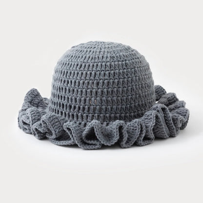 Chapeau seau à volants en Crochet coloré, chaud et extensible, en tricot, pour célébration du nouvel an, mode femme, bonnet fait à la main, outil tentacule