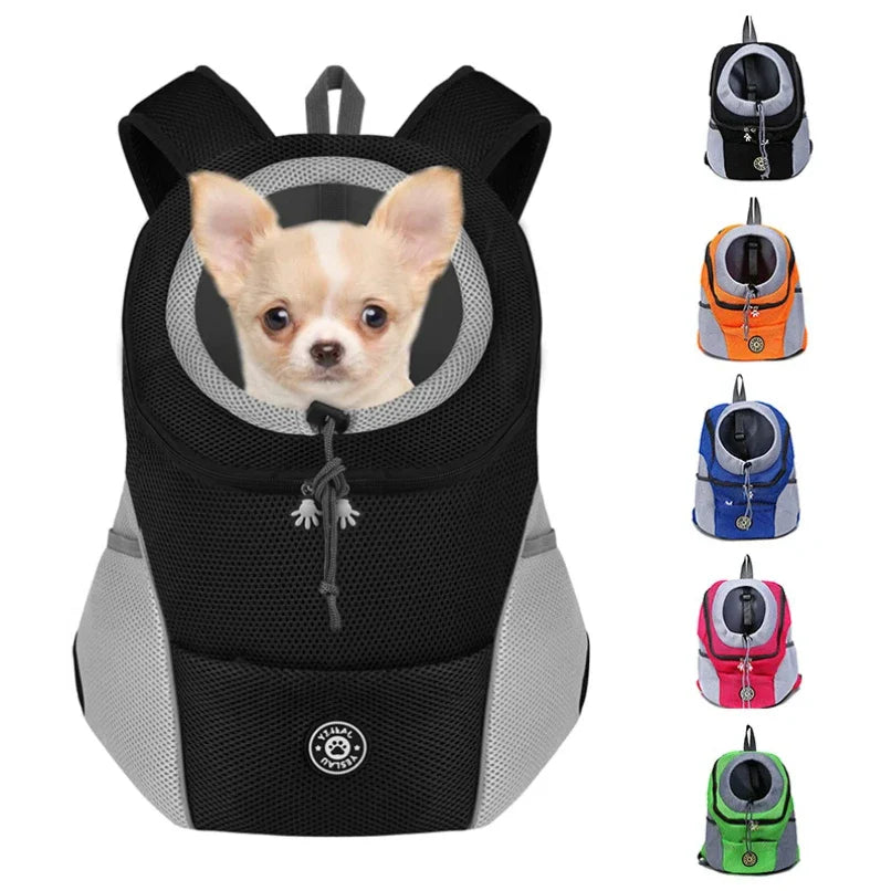 Sac à dos Portable pour animaux de compagnie, Double sac à bandoulière pour chien, sac de transport pour chat de voyage en plein air, sac avant pour chien, sac à dos en maille